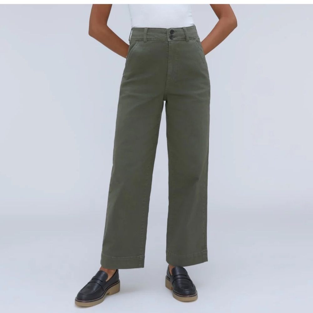 Everlane green organic wide leg pants - Picture 4 of 13